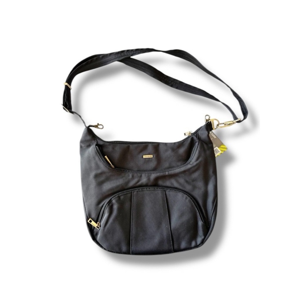 Travelon Antitheft Black Crossbody Purse With Wallet RFID Travel Anti-slash NWT!